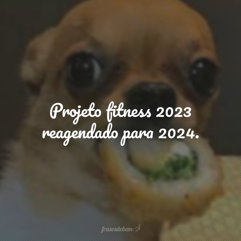 Projeto fitness 2023 reagendado para 2024.