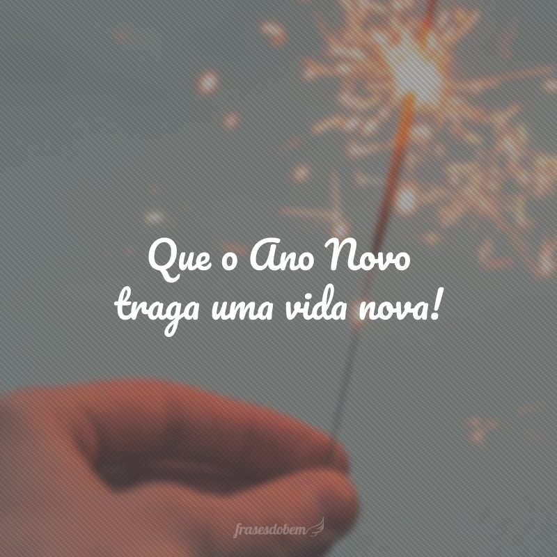 Que o Ano Novo traga uma vida nova!