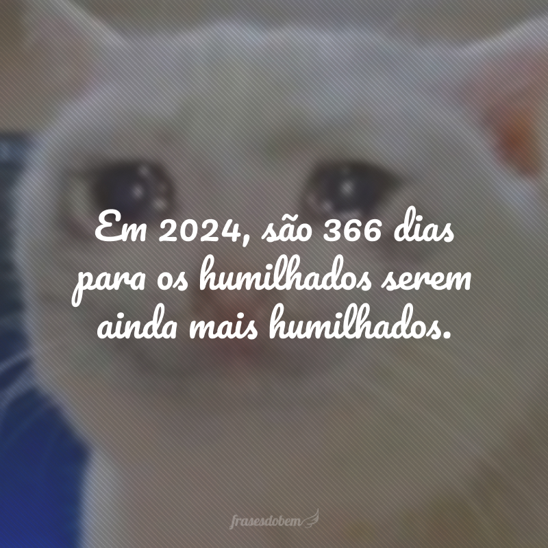 Em 2024, são 366 dias para os humilhados serem ainda mais humilhados.