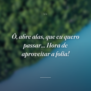 Ô, abre alas, que eu quero passar... Hora de aproveitar a folia!