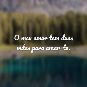 O meu amor tem duas vidas para amar-te.