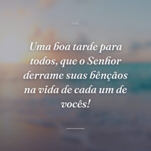 Uma boa tarde para todos, que o Senhor derrame suas bênçãos na vida de cada um de vocês!