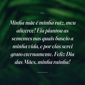 Minha mãe é minha raiz, meu alicerce! Ela plantou as sementes nas quais baseio a minha vida, e por elas serei grato eternamente. Feliz Dia das Mães, minha rainha!