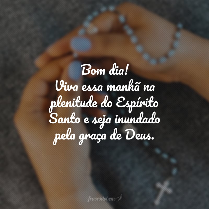 Bom dia! Viva essa manhã na plenitude do Espírito Santo e seja inundado pela graça de Deus. 