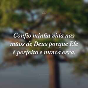 Confio minha vida nas mãos de Deus porque Ele é perfeito e nunca erra.