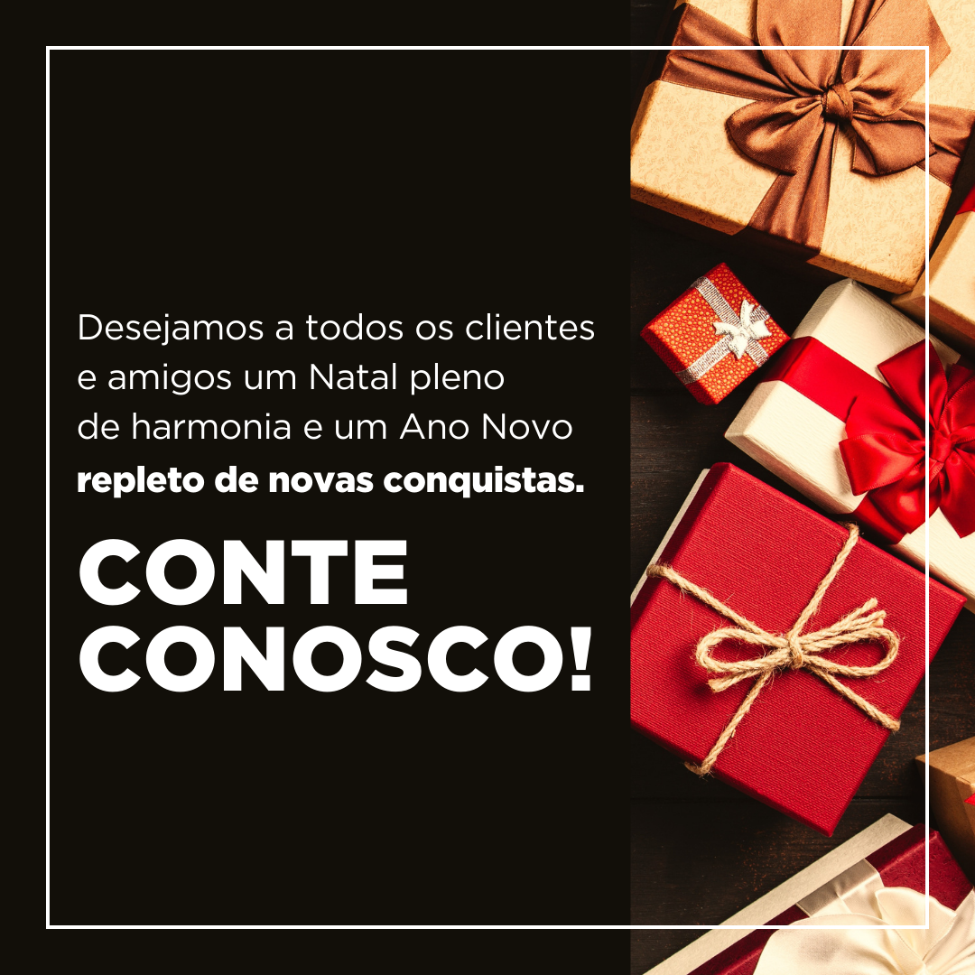 Desejamos a todos os clientes e amigos um Natal pleno de harmonia e um Ano Novo repleto de novas conquistas.Conte conosco!