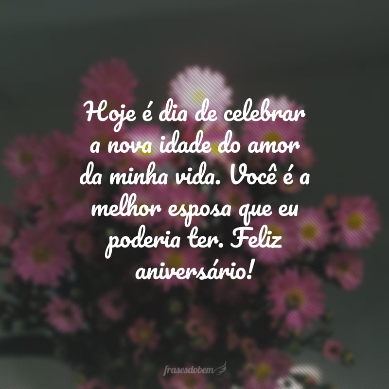 Hoje é dia de celebrar a nova idade do amor da minha vida. Você é a melhor esposa que eu poderia ter. Feliz aniversário!