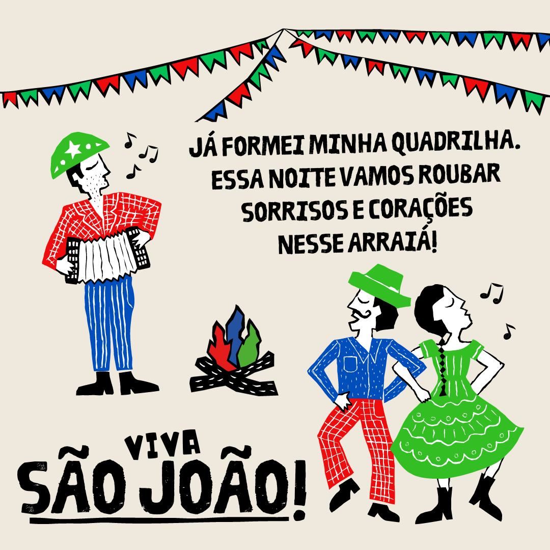 Já formei minha quadrilha. Essa noite vamos roubar sorrisos e corações nesse arraiá! Viva São João!