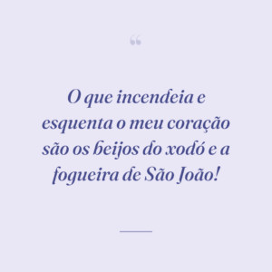 O que incendeia e esquenta o meu coração são os beijos do xodó e a fogueira de São João!