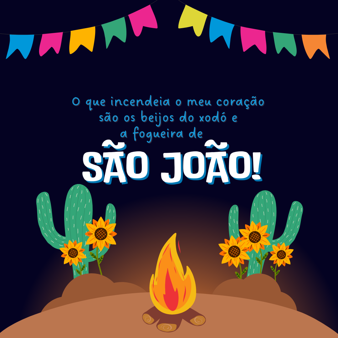 O que incendeia e esquenta o meu coração são os beijos do xodó e a fogueira de São João! 