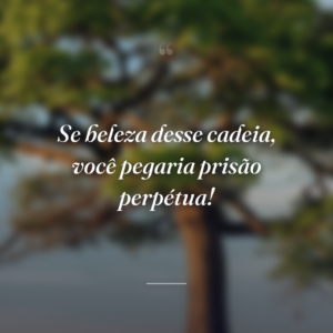 Se beleza desse cadeia, você pegaria prisão perpétua!