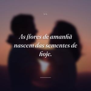 As flores de amanhã nascem das sementes de hoje.