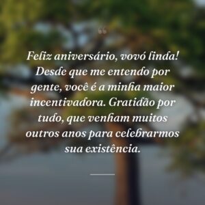 Feliz aniversário, vovó linda! Desde que me entendo por gente, você é a minha maior incentivadora. Gratidão por tudo, que venham muitos outros anos para celebrarmos sua existência.