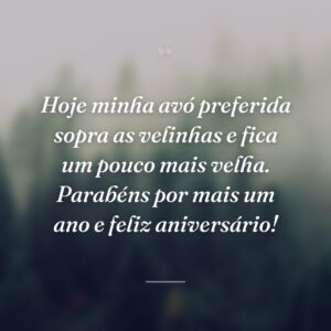 Hoje minha avó preferida sopra as velinhas e fica um pouco mais velha. Parabéns por mais um ano e feliz aniversário!