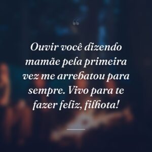 Ouvir você dizendo mamãe pela primeira vez me arrebatou para sempre. Vivo para te fazer feliz, filhota!