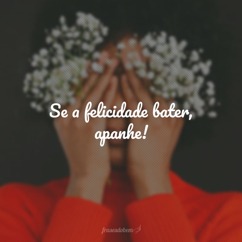 Se a felicidade bater, apanhe!