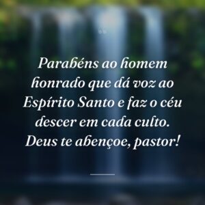 Parabéns ao homem honrado que dá voz ao Espírito Santo e faz o céu descer em cada culto. Deus te abençoe, pastor!