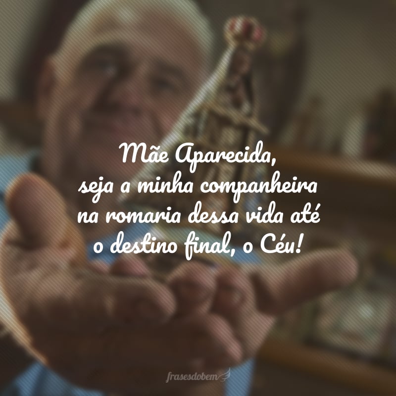 Mãe Aparecida, seja a minha companheira na romaria dessa vida até o destino final, o Céu!