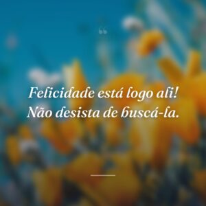 Felicidade está logo ali! Não desista de buscá-la.