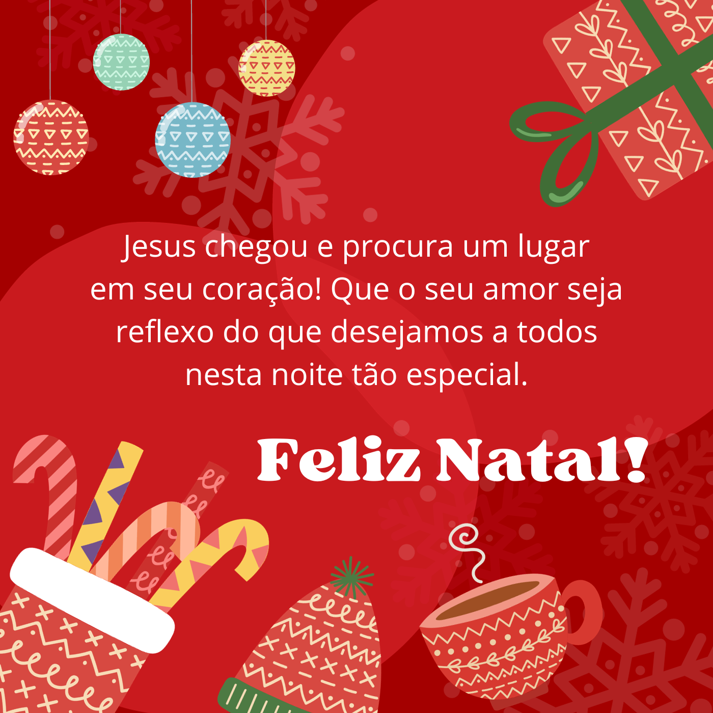 Jesus chegou e procura um lugar em seu coração! Que o seu amor seja reflexo do que desejamos a todos nesta noite tão especial. Feliz Natal!