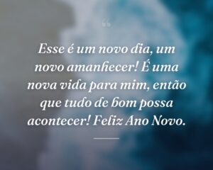 Esse é um novo dia, um novo amanhecer! É uma nova vida para mim, então que tudo de bom possa acontecer! Feliz Ano Novo.