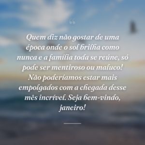 Quem diz não gostar de uma época onde o sol brilha como nunca e a família toda se reúne, só pode ser mentiroso ou maluco! Não poderíamos estar mais empolgados com a chegada desse mês incrível. Seja bem-vindo, janeiro!