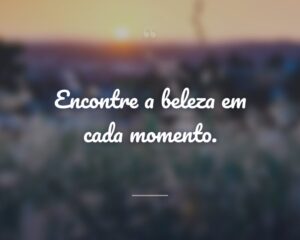 Encontre a beleza em cada momento.