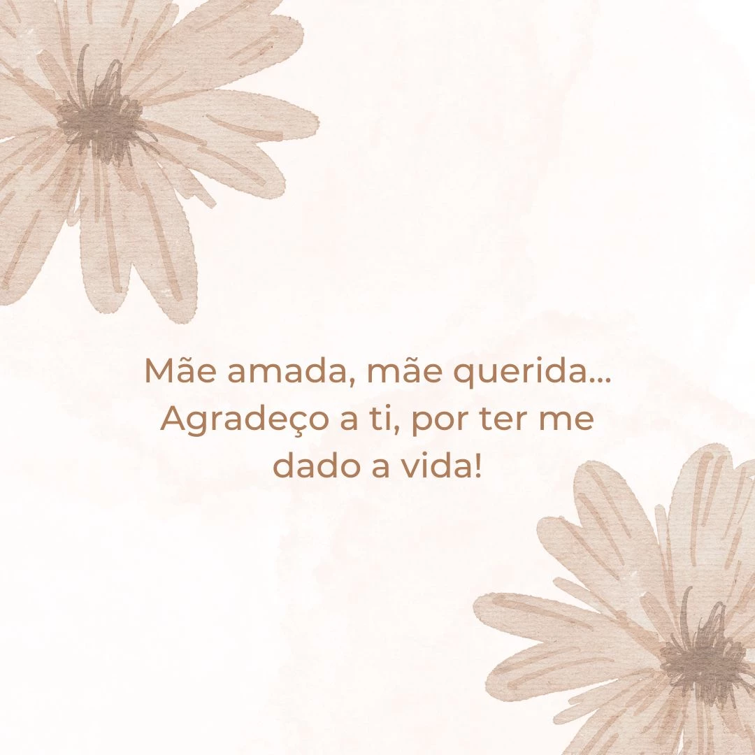 Mãe amada, mãe querida… Agradeço a ti, por ter me dado a vida!